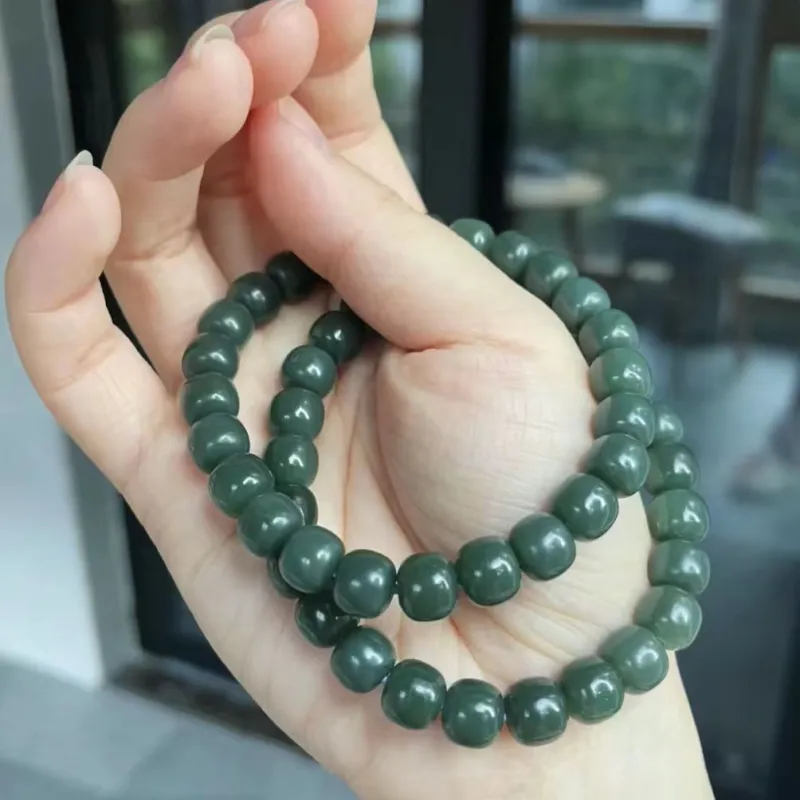 JIYAO Hetian Jade Bracelets Green Jade Unisex-3