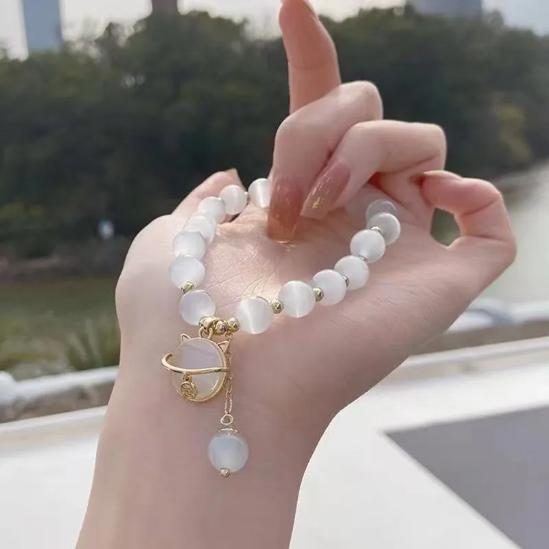 JIYAO Glass Cat Eye Bracelets Unisex-1