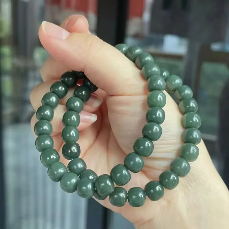 JIYAO Hetian Jade Bracelets Green Jade Unisex-4