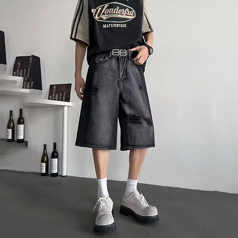 TIMD Denim Shorts Unisex Black-4