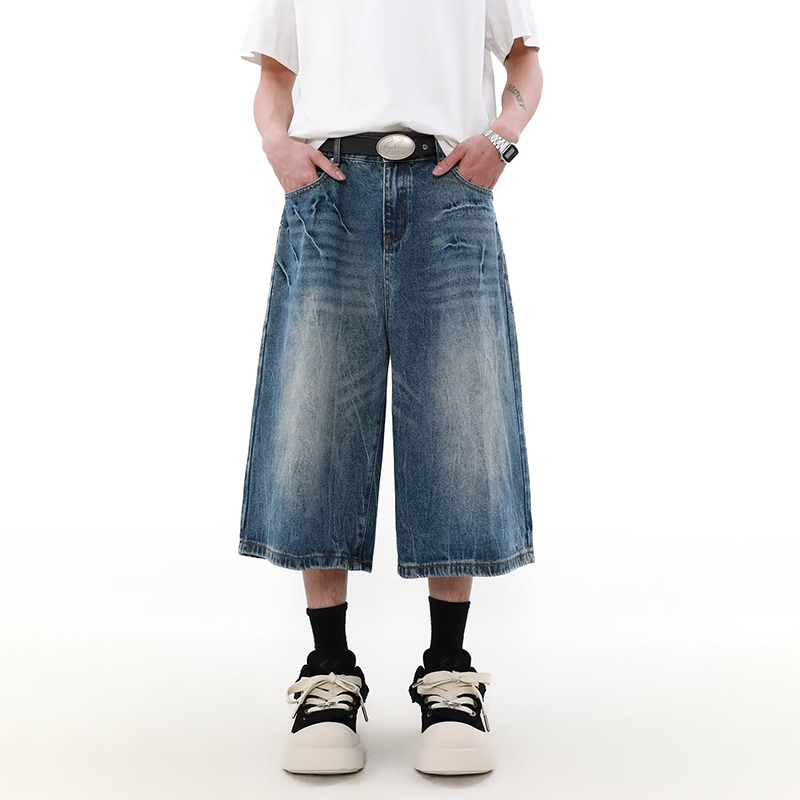 TIMD Denim Shorts Unisex Blue - POIZON