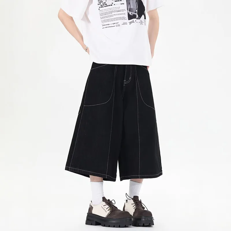 TIMD Denim Shorts Unisex Black-4
