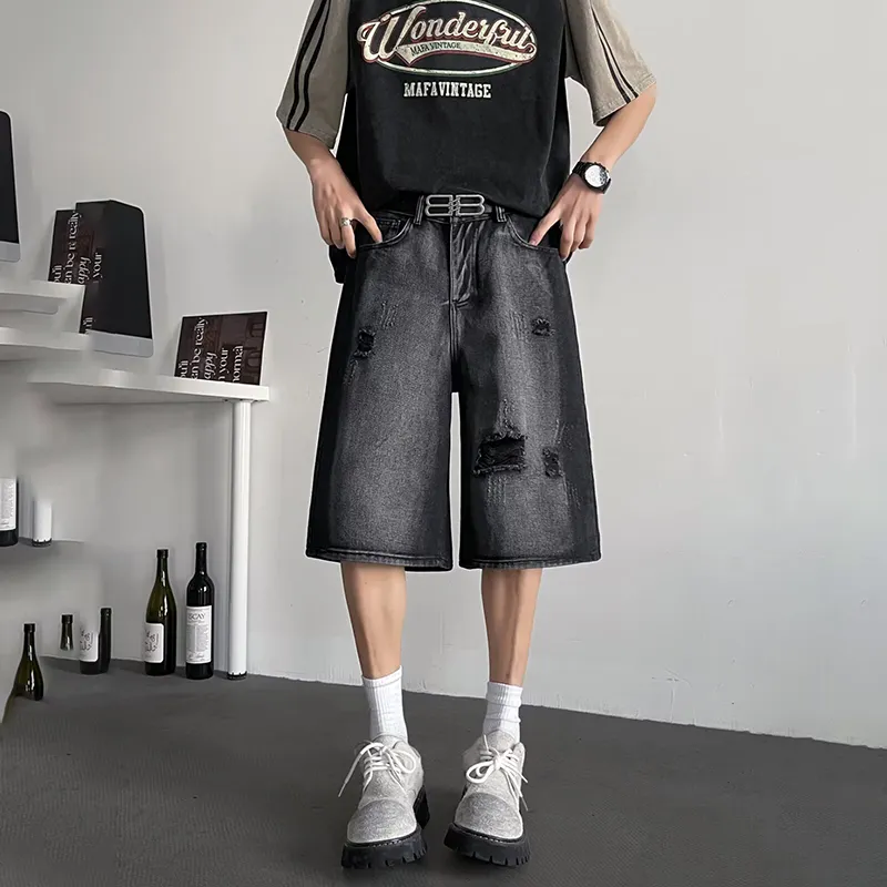 TIMD Denim Shorts Unisex Black-2