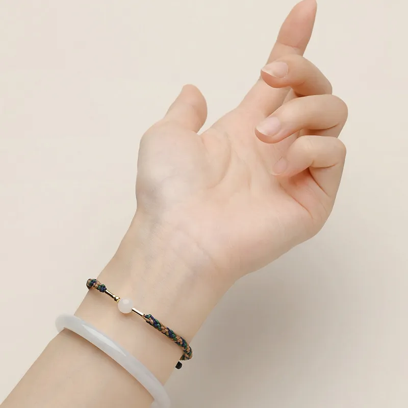 Phoenisess Bracelets Pale Greenish White Jade Unisex-7