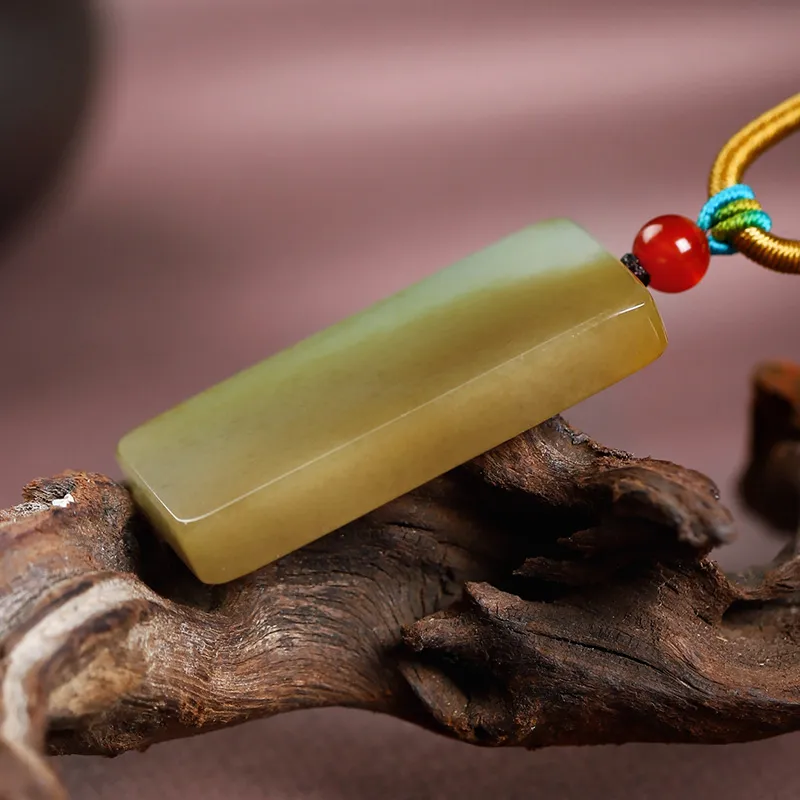 Phoenisess Hetian Jade Pendants Pale Greenish White Jade Unisex-2