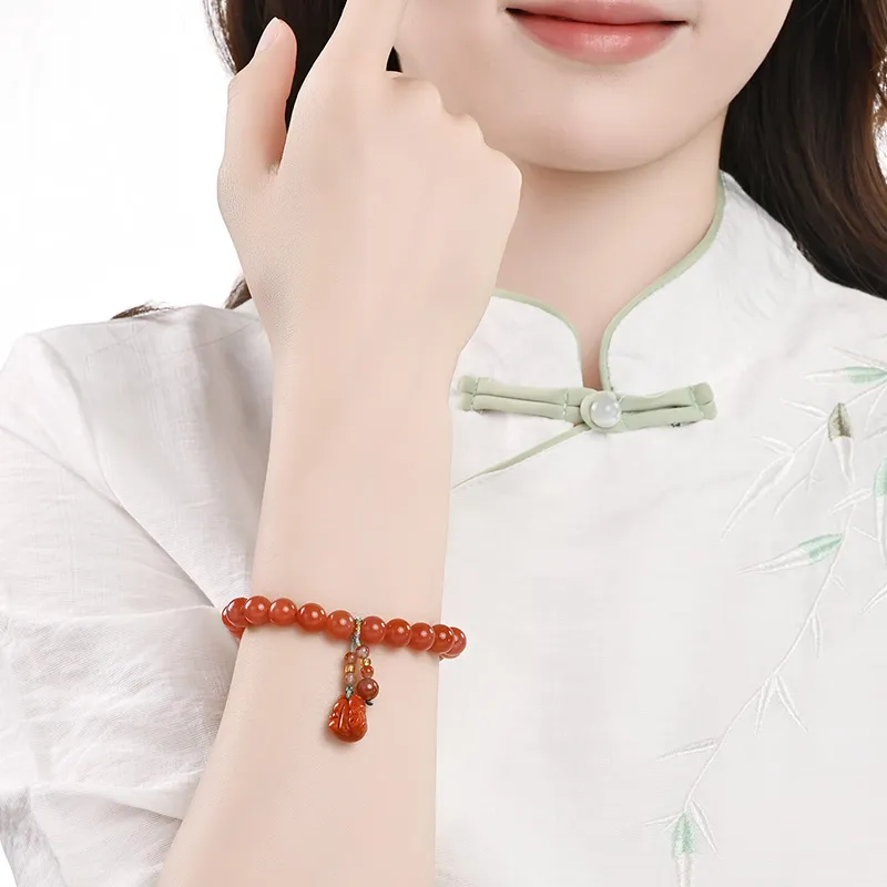 Phoenisess Southern Red Agate Bracelets Women's-6