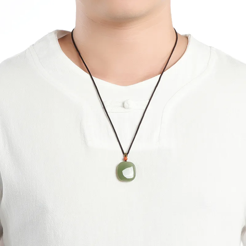 Phoenisess Necklaces Pale Greenish White Jade Unisex-2