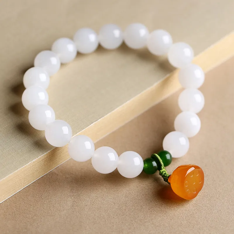 Phoenisess Golden Silk Jade Bracelets Women's-2