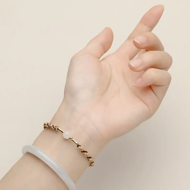 Phoenisess Bracelets Pale Greenish White Jade Unisex-13