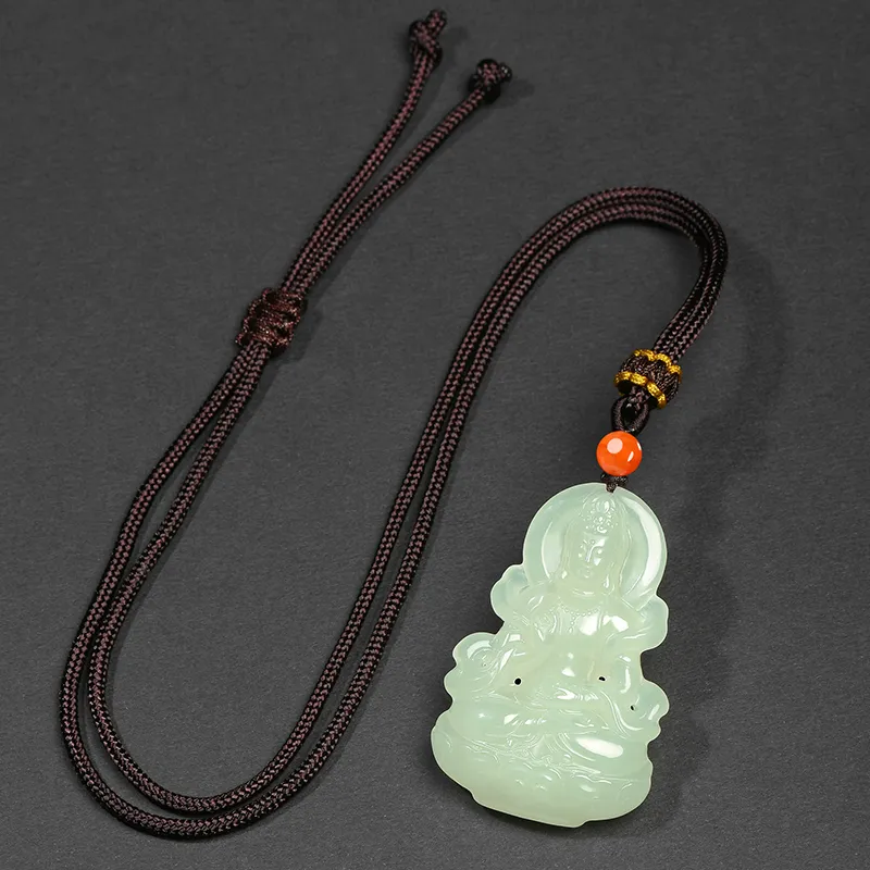 Phoenisess Necklaces White Jade/Pale Greenish White Jade Unisex-6