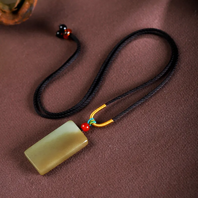 Phoenisess Hetian Jade Pendants Pale Greenish White Jade Unisex-4