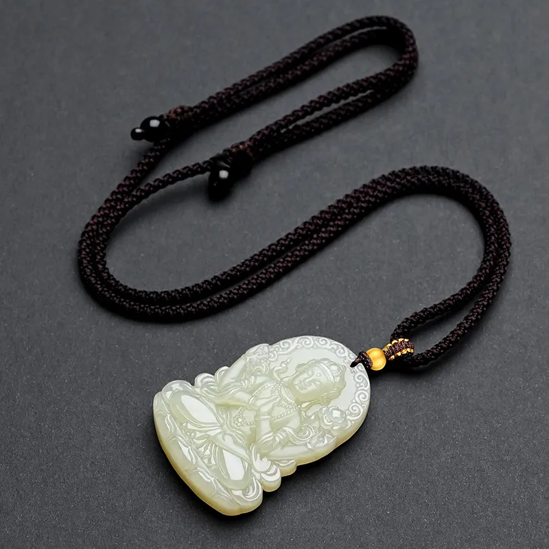Phoenisess Hetian Jade Pale Greenish White Jade Men's-4
