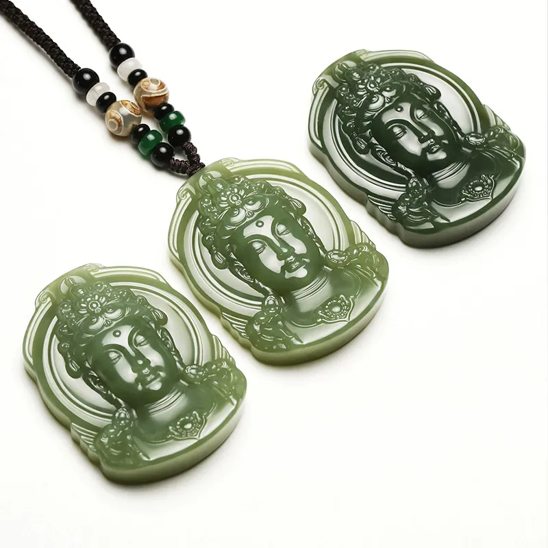 Phoenisess Hetian Jade Pale Greenish White Jade Men's-4
