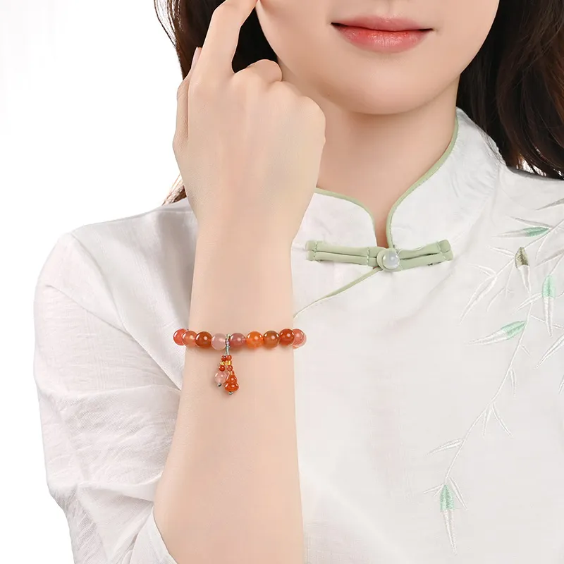 Phoenisess Southern Red Agate Fine Jade Bracelets Unisex-6