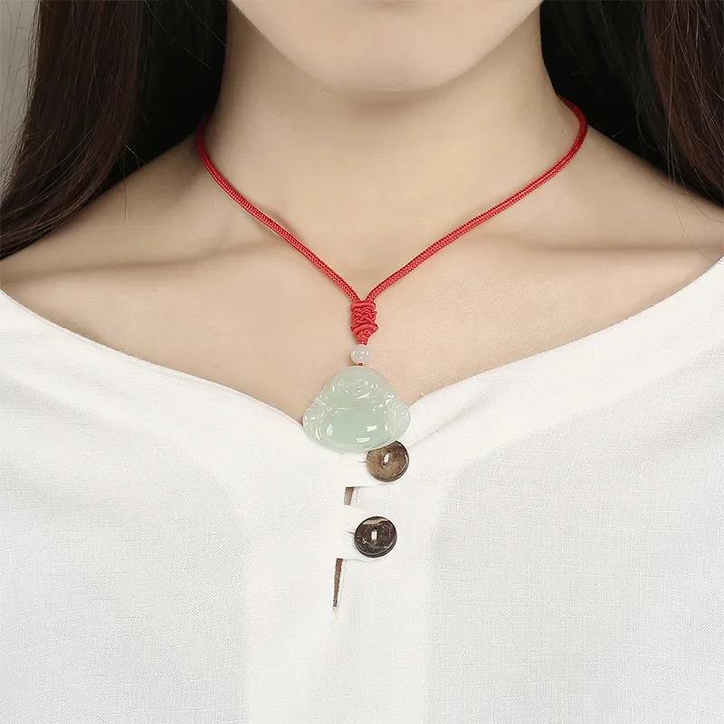 Phoenisess Glutinous Jade Necklaces Unisex-1