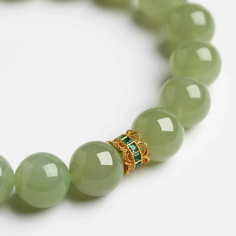 Phoenisess Bracelets Pale Greenish White Jade Unisex-2