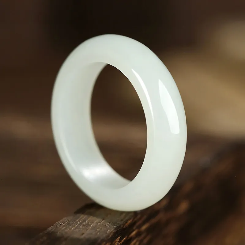 Phoenisess Hetian Jade Rings White Jade/Pale Greenish White Jade Women's-5
