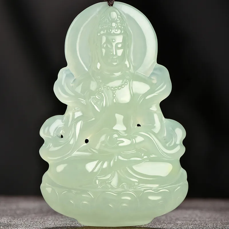 Phoenisess Necklaces White Jade/Pale Greenish White Jade Unisex-4