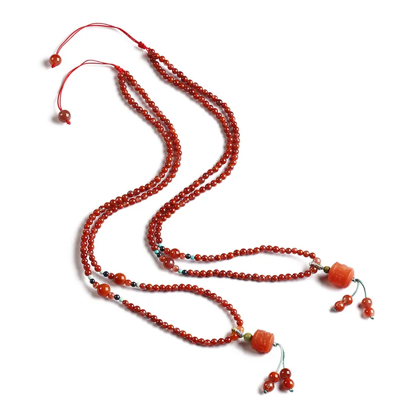 Phoenisess South Red Agate Necklaces Women's-5