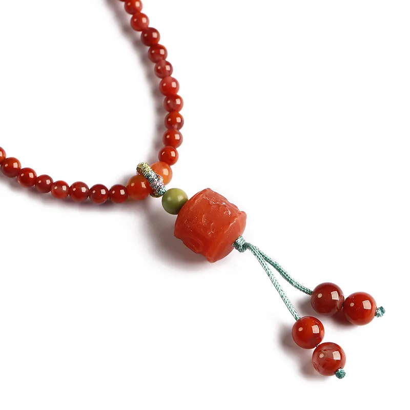 Phoenisess South Red Agate Necklaces Women's-2