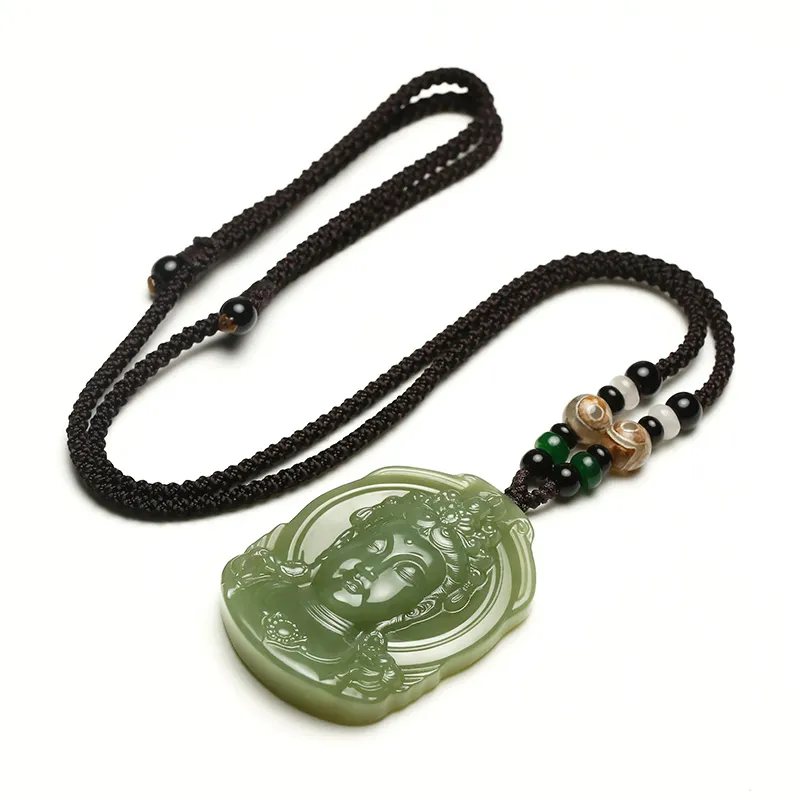 Phoenisess Hetian Jade Pale Greenish White Jade Men's-6