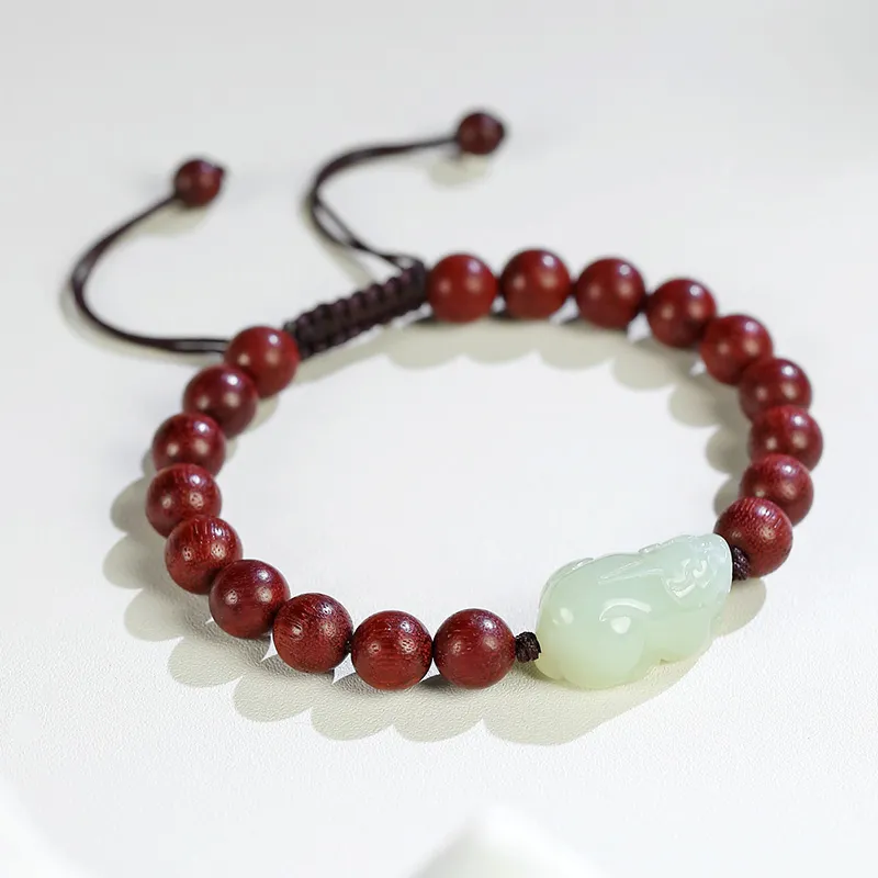 Phoenisess Hetian Jade Pale Greenish-White Jade Unisex-6