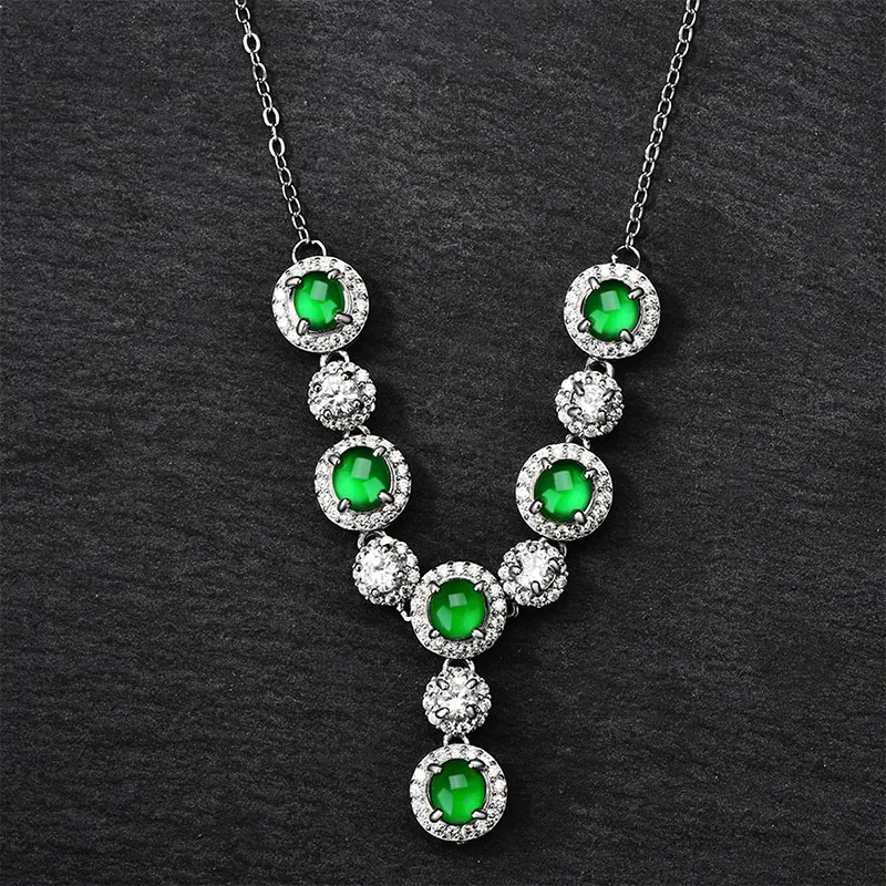 Phoenisess Ice Glutinous Jadeite Necklaces Women's-2