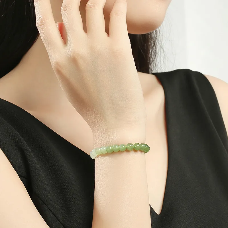 Phoenisess Bracelets Pale Greenish White Jade Women's-2