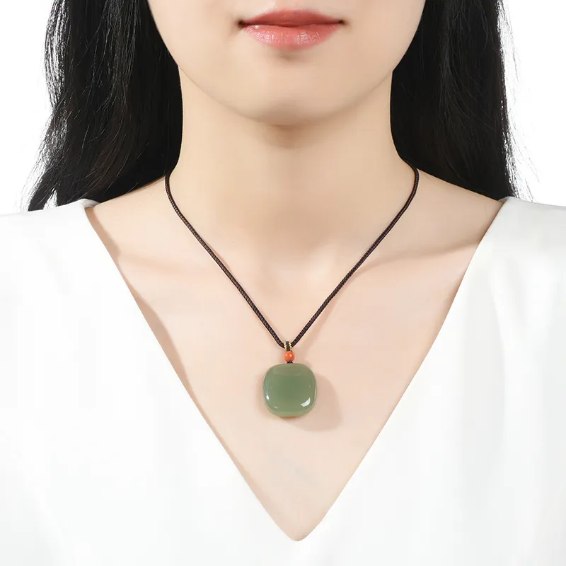 Phoenisess Necklaces Pale Greenish White Jade Unisex-1