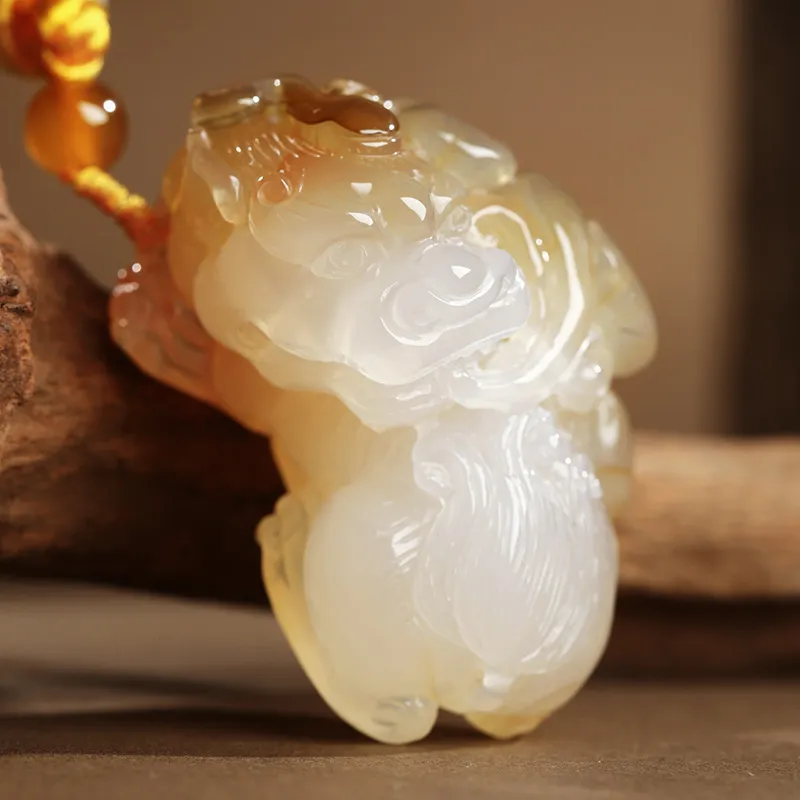 Phoenisess Chalcedony Jade Ornaments Unisex-2