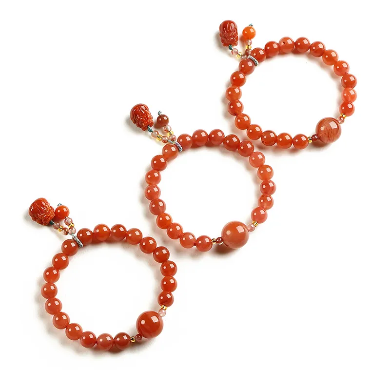 Phoenisess Southern Red Agate Bracelets Women's-5