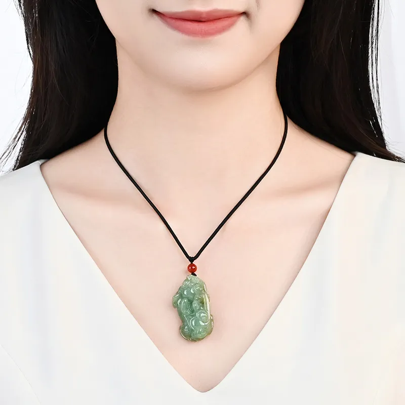 Phoenisess Glutinous Jade Jadeite Necklaces Unisex-6