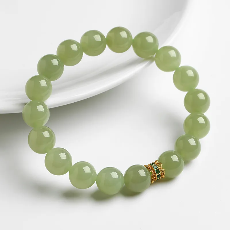 Phoenisess Bracelets Pale Greenish White Jade Unisex-1