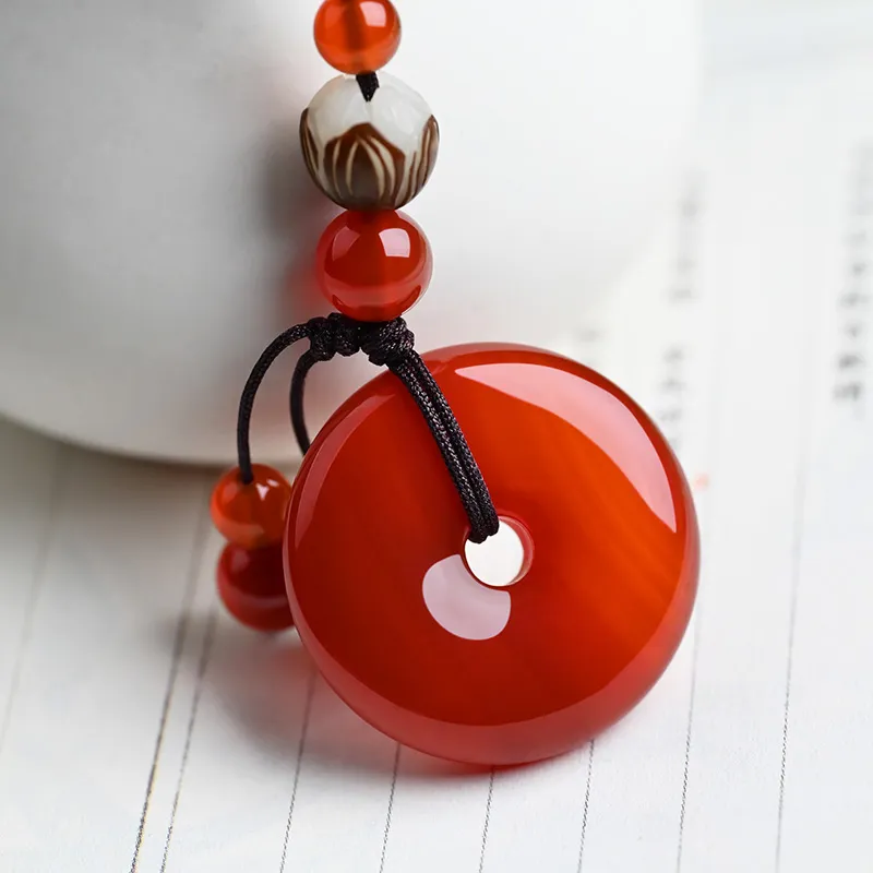 Phoenisess Agate Pendant Accessories Unisex-2