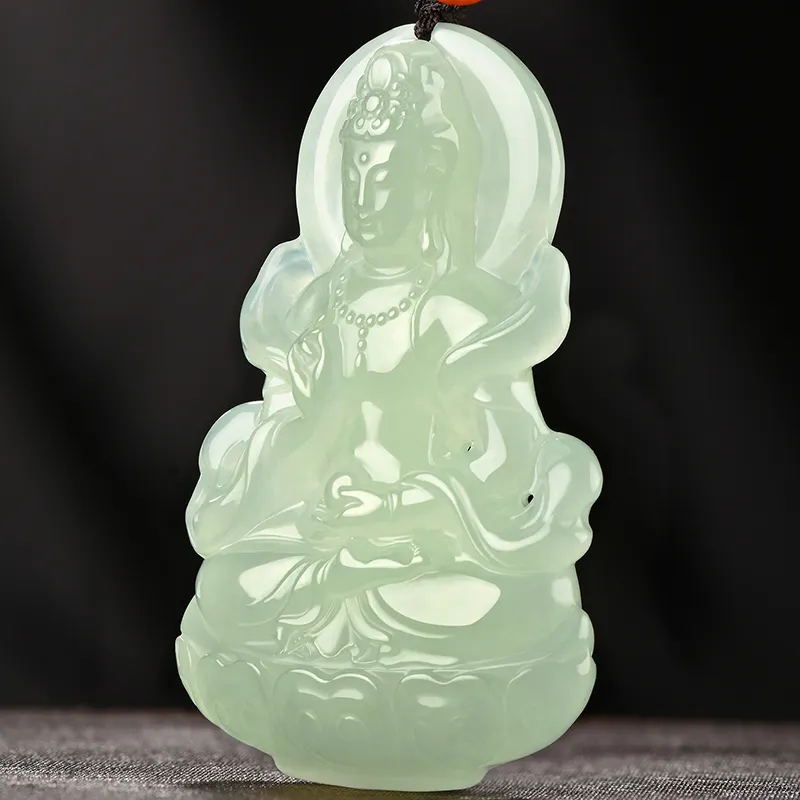 Phoenisess Necklaces White Jade/Pale Greenish White Jade Unisex-5