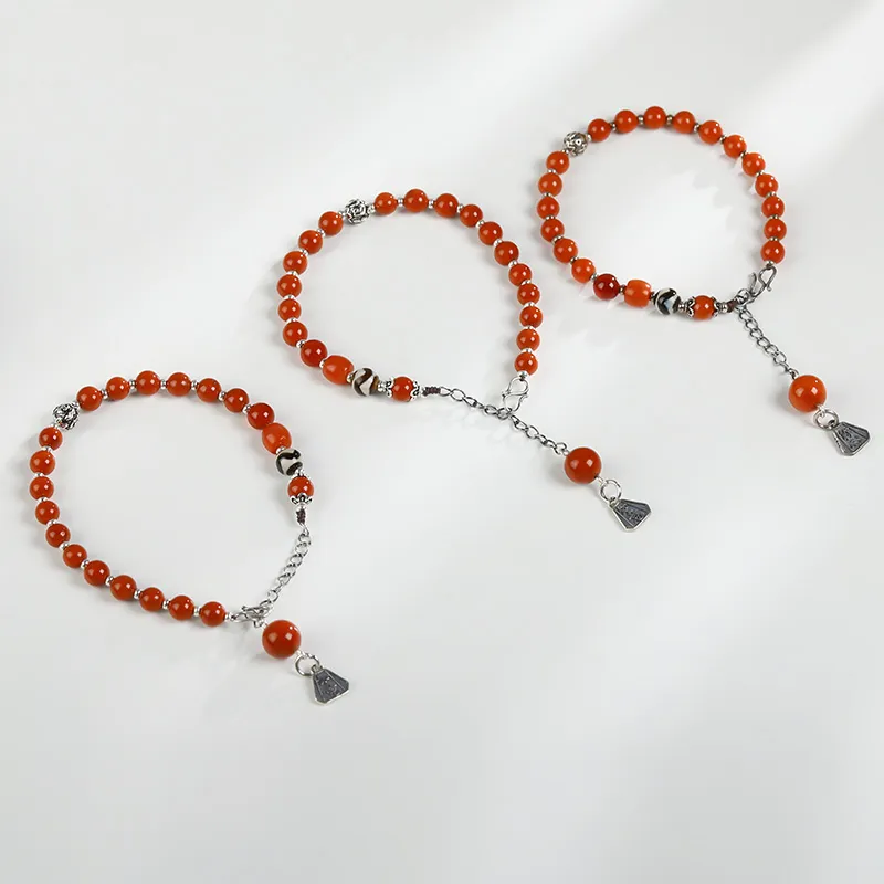 Phoenisess Southern Red Agate Bracelets Women's-5