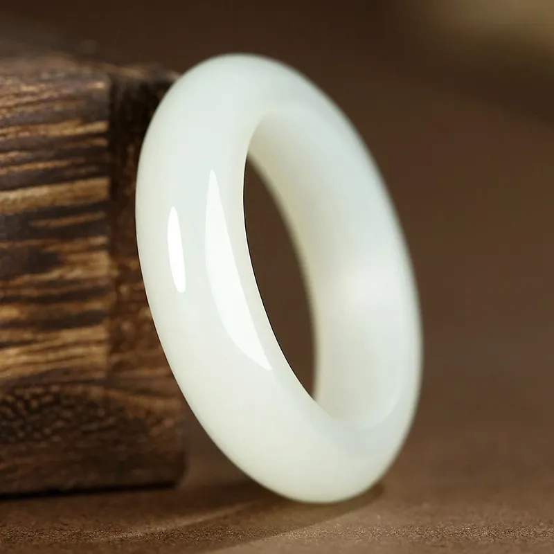 Phoenisess Hetian Jade Rings White Jade/Pale Greenish White Jade Women's-2