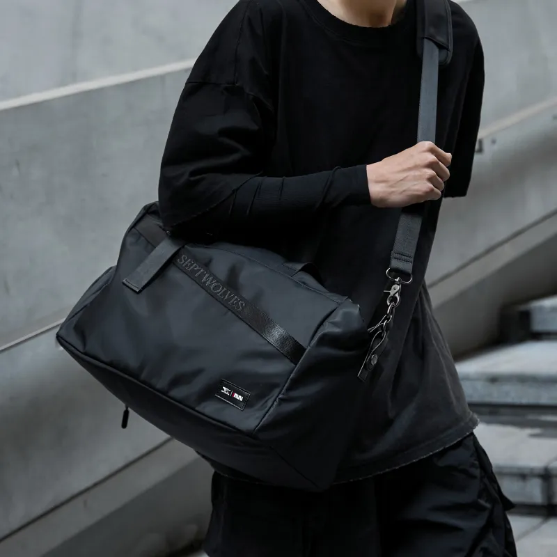 SEPTWOLVES Oxford Multifunction Wet/Dry Separation Gym Bag Travel Bag QPL 29L Unisex Black-3