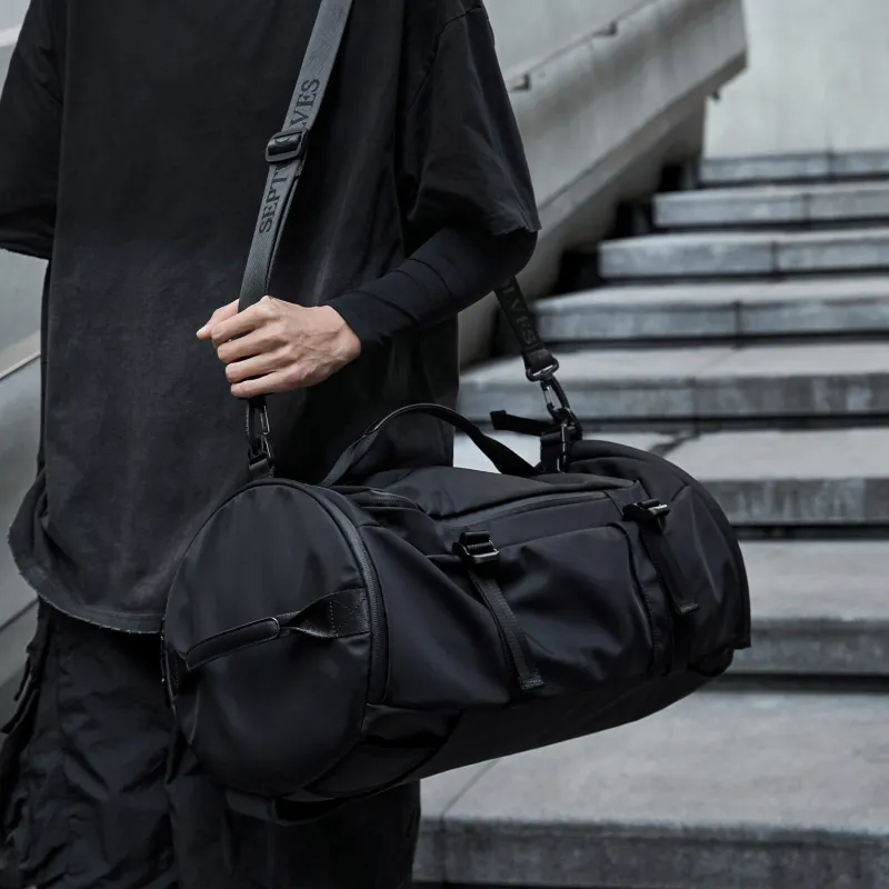 SEPTWOLVES Fabric Short Business Trip Travel Bag QPL Unisex Black-6