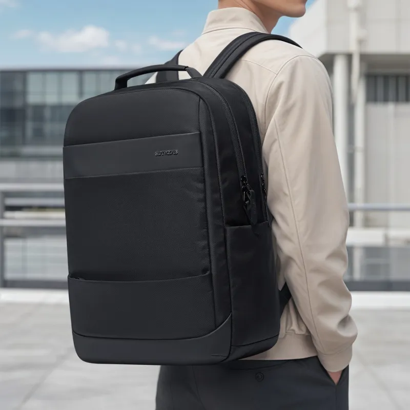SEPTWOLVES Fabric Backpacks Laptop Bags Backpack Unisex Black-6