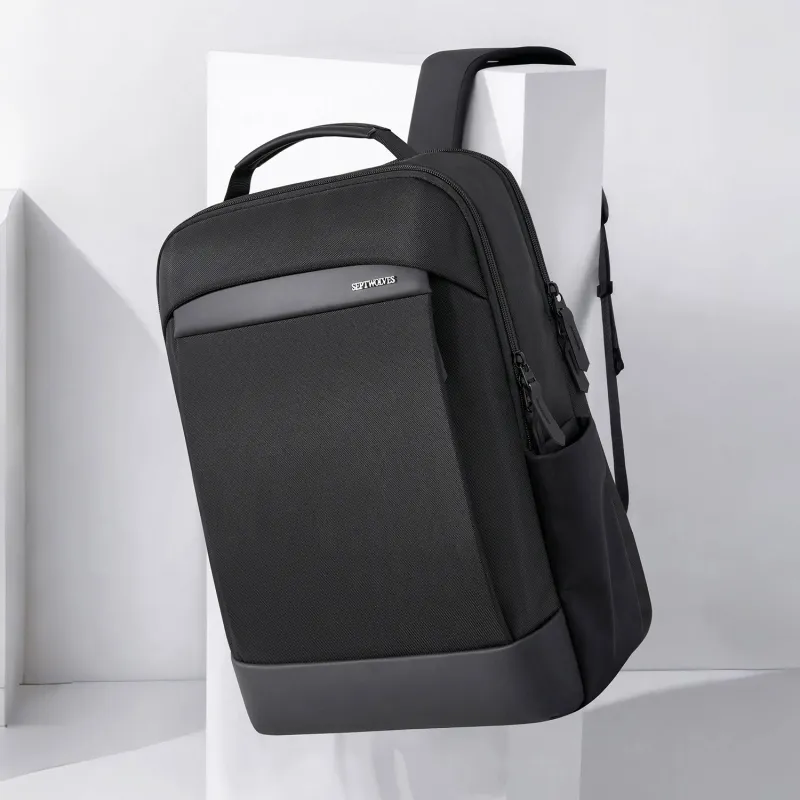 SEPTWOLVES Fabric High University Student Backpack Laptop Bag Backpack QPL Regular Unisex Gunmetal-7