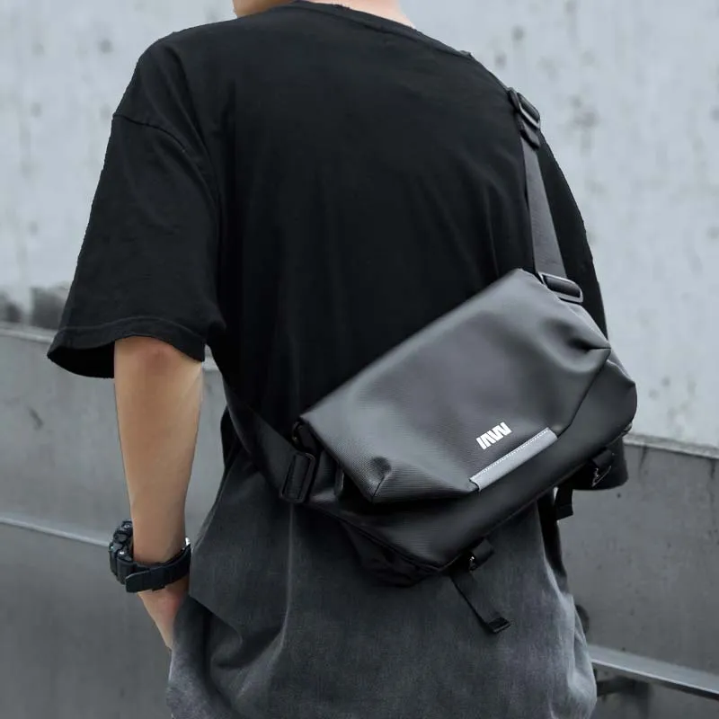 SEPTWOLVES PVC Crossbody Bag, Shoulder Bag Men's Black-2
