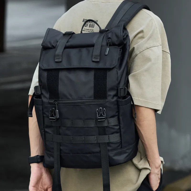 SEPTWOLVES Fabric Urban Techwear Hiking Sports Wear Resistant Water Repellent Backpack QPL Regular Unisex Black-4