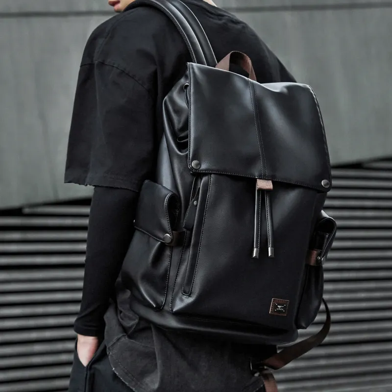 SEPTWOLVES PVC Polyvinyl Chloride Computer Backpack Business Large Capacity Backpack QPL Regular Unisex Black-13