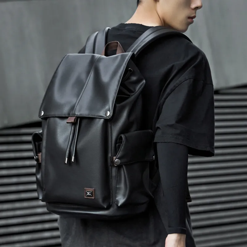 SEPTWOLVES PVC Polyvinyl Chloride Computer Backpack Business Large Capacity Backpack QPL Regular Unisex Black-7