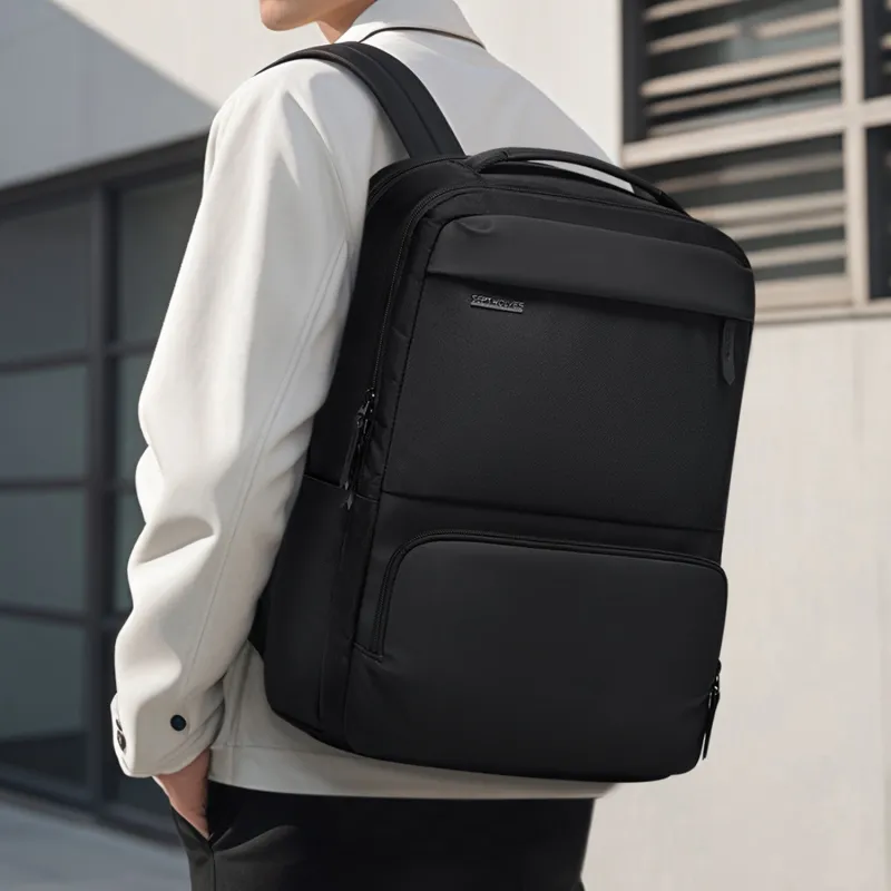 SEPTWOLVES Fabric Backpack Laptop Bag Backpack QPL Regular Unisex Black-6