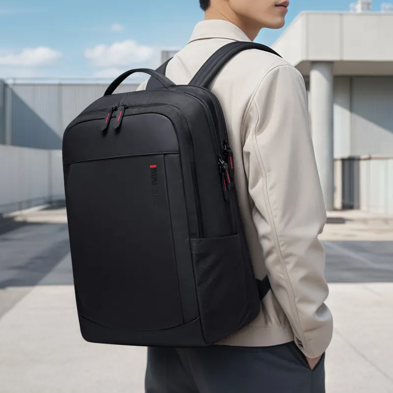 SEPTWOLVES Fabric Backpack Unisex Black-6