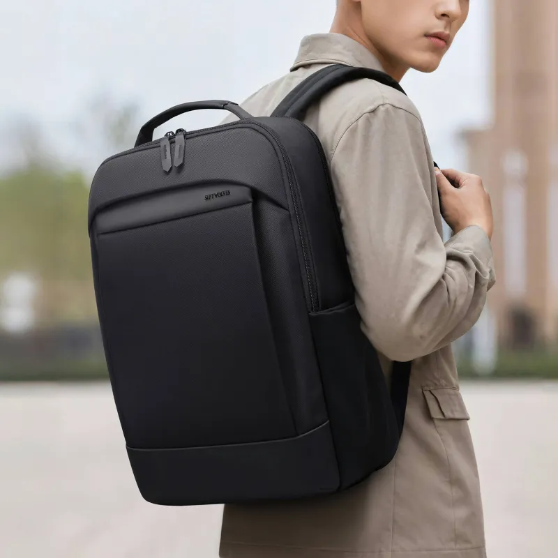 SEPTWOLVES Fabric Abrasion-Resistant Water-Repellent Backpack QPL Regular Unisex Black-4
