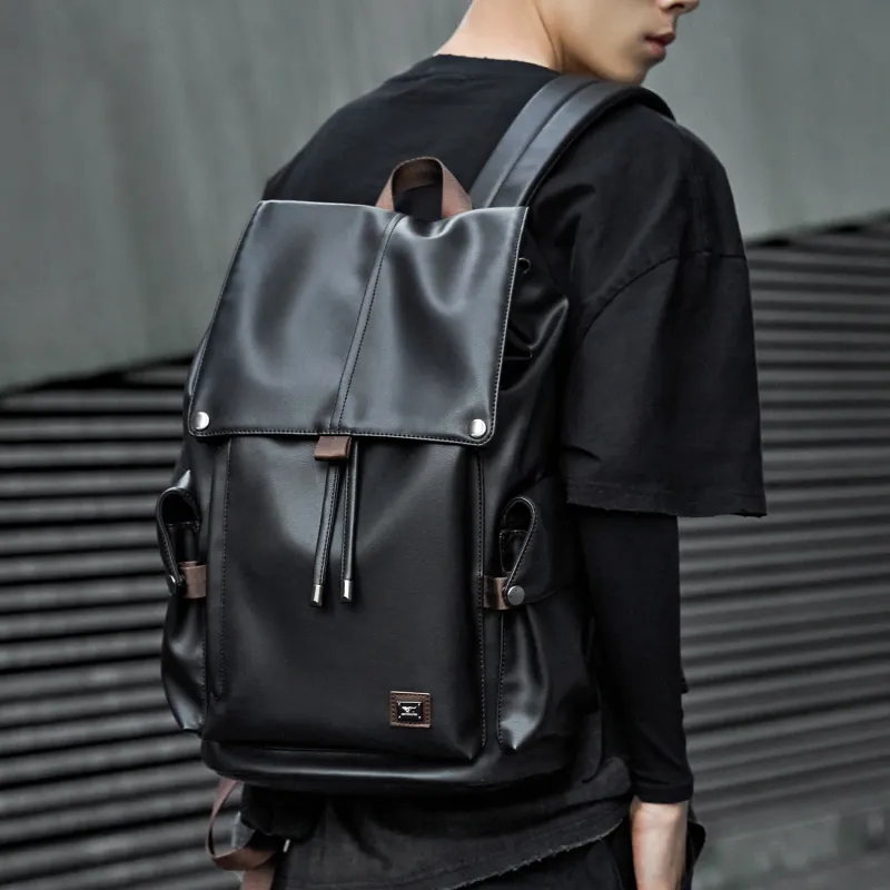 SEPTWOLVES PVC Polyvinyl Chloride Computer Backpack Business Large Capacity Backpack QPL Regular Unisex Black-5