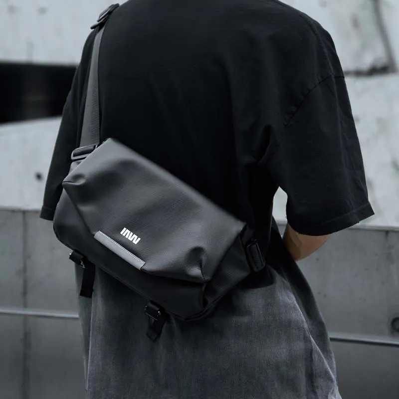 SEPTWOLVES PVC Crossbody Bag, Shoulder Bag Men's Black-3